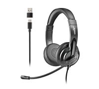 NGS VOX605 USB-C - Cuffie Stereo con Microfono Flessibile, USB-A incluso, Cancellazione del Rumore, Controllo del Volume, Fascia Rinforzata, Plug & Play per PC, Laptop, Tablet e Smartphone