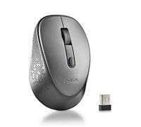 NGS Dew Gray - Mouse ottico wireless, mouse ergonomico, mouse wireless silenzioso per laptop, alta precisione con ricevitore nano, ambidestro, DPI regolabile 800/1600, plug and play