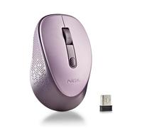 NGS Dew Lilac - Mouse ottico wireless, mouse ergonomico, mouse wireless silenzioso per laptop, alta precisione con ricevitore nano, ambidestro, DPI regolabile 800/1600, plug and play