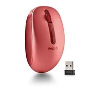 NGS Fog Dual Red Mouse Wireless Dual Silenzioso Viola Plug & Play | Doppia connessione: compatibile con tecnologia Bluetooth 5.2 e 2.4 GHz, ergonomico, sensore 800/1200/1600 DPI. Ambidestro