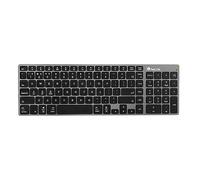 NGS FORTUNE-BT - Tastiera wireless multidispositivo ricaricabile, Bluetooth 5.0, portata di 10 metri, QWERTY spagnola, nero