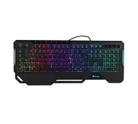 NGS GKX-450- Tastiera Gaming a membrana con luci RGB, QWERTY Italiano, programmabile, 19 tasti multimediali, cavo da 1,8 m, nero