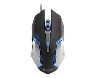 NGS GMX-100 Mouse Gaming con Cavo USB, Mouse Ottico 800/1200/1600/2400dpi con Luci LED a 7 Colori
