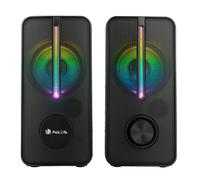 NGS GSX-150 - Altoparlanti da Gioco con Illuminazione LED RGB, 12 W e Connessione USB, Colore nero