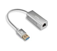 NGS Hacker 3.0 - Adattatore Ethernet da USB 3.0 a RJ45 Fino a 1000 Gigabit LAN Ethernet compatibile con Mac OS PC portatile Windows 7/8/10 XP Linux, in alluminio compatto lunghezza cavo 15 cm