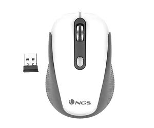 NGS HAZE - Mouse Ottico Senza Fili 2.4GHz, Mouse USB per Ordinatore o Laptop Con 3 Pulsanti e Scroll in Metallo, 800/1600dpi, Grigio