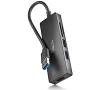 NGS IHUB Reader Hub USB 3.0 con lettore di schede, 5 porte, ad alta velocità 5 Gbps, Compatibilità universale, PC e Mac, sistema plug&play, design compatto e portatile, cavo da 190 mm