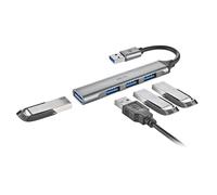 NGS IHUB4 Micro Hub a 4 porte USB 1 X USB 3.2, GEN1 e 3 X USB 2.0, ad alta velocità 5 Gbps, Compatibilità universale, PC e Mac, sistema Plug&Play, design compatto e portatile, cavo da 100 mm