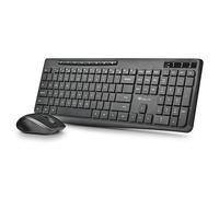 NGS Magic Kit French - Kit Tastiera e Mouse Wireless Silenziosi 3 Modalità di Connessione (BT1+BT2+2.4GHz) Ricaricabili DPI Regolabile 8+12 Tasti Multimediali Resistente agli Schizzi Plug and Play