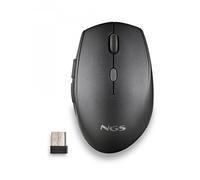 NGS MOUSE NERO ERGONOMICO SENZAFILI E BOTTONI SILENZIOSI