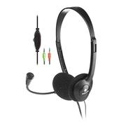 NGS MS103 - Cuffie con Microfono per PC con Controllo del Volume, Cuffie con Cavo e Conessione Doppia Jack 3,5mm