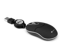 NGS Mouse USB SIN - 3 tasti, 1000 DPI, cavo retrattile, ambidestro - Nero