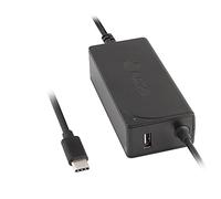 NGS W-65W TYPE C - Caricabatterie Universale, Caricabatterie per Laptop e Dispositivi con Porte USB-C, Ricarica Rapida, Ideale per Viaggiare, potenza 65W, Uscita USB 2A, Nero