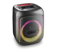 NGS Wild Swag Go - Altoparlante Portatile, Compatibile con la Tecnologia Bluetooth 5.0, True Wireless Stereo, Luci e Schermo a LED, Ingresso USB, TF e Audio Ausiliario, 24 x 23 x 30 cm, 80 W, Nero
