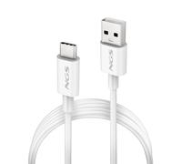 NGS ZYRO-AC White - Cavo USB-A a USB-C 1 m, Ricarica Rapida 5 V/3 A e Trasferimento Dati 480 Mbps, PVC Resistente e Durevole, Compatibile con Smartphone, Tablet e Laptop USB-C