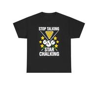 NGTDXZAES Stop Talking Start Chalking Pool Funny Graphic T Shirt Unisex Heavy Cotton Tee Black M