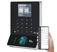 NGTeco Rilevatore Presenze Impronte Digitali per Piccole Imprese, Calcolo Automatico Delle Ore di Lavoro, con Sistema di Rilevamento del Tempo APP Gratuito(English)
