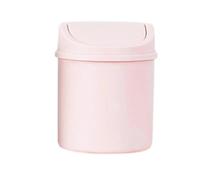 NGTFDCP Pattumiera del bagno, Pattumiera universale con coperchio Desktop Office Organizer Storage Home Garbage Basket Container Table Trash Small Can,per la cucina dell'ufficio(Pink)