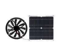 NGTFDCP Ventilatore da condotto, Pannello solare monocristallino da 100 W con ventola di ventilazione rotonda da 10 pollici for toilette for animali domestici e scarico domestico,Ventilazione