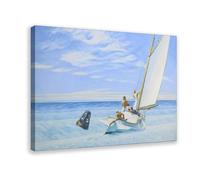 NGVDE Poster di Edward Hopper, stampa artistica da parete su tela, motivo barca a vela, decorazione artistica da parete per soggiorno, camera da letto, decorazione con cornice, 60 x 90 cm