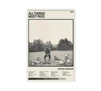 NGVDE Poster su tela con album musicale "All Things Must Pass", decorazione per camera da letto, sport, ufficio, camera da letto, regalo, senza cornice, 20 x 30 cm