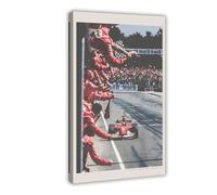 NGVDE Poster su tela di Michael Schumacher, decorazione per camera da letto, sport, ufficio, camera da letto, regalo, stile cornice, 40 x 60 cm