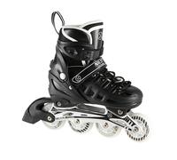 Pattini in linea a LED 4 in 1, con taglia regolabile 31-42, per bambini, ragazzi, adulti, tempo libero (nero, L (39-42)