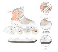 NH18190 2in1 bianco-rosa pattini in linea con ruote da hockey NILS EXTREME