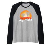 Nha Trang Retro Tramonto Design Vietnamita Spiaggia Maglia con Maniche Raglan