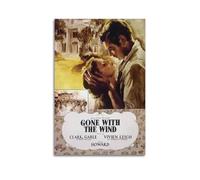 NHDERYBNF Poster decorativo da parete in stile retrò, motivo: film Via col vento, stampa artistica su tela, poster decorativo moderno, per camera da letto, per camera da letto (60 x 90 cm)