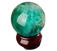 NHDVDVAV 2.75"(7cm), Sfera di Cristallo di Fluorite Verde lucidata, Sfera Decorativa Naturale con Supporto, Sfera di Pietra preziosa Feng Shui per Meditazione, Stregoneria, Arredamento per la casa