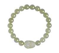 NHDVDVAV 6mm, Braccialetti in Giada Naturale, Braccialetti, Braccialetti con Perline Rotonde HotanJade, Bracciale Elastico con Pietre preziose Pixiu, Regali di Gioielli in Giada Portafortuna