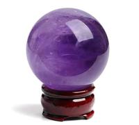 NHDVDVAV 8cm, Sfera di Cristallo di Quarzo Ametista, Sfera di Cristallo Naturale per Decorazioni per la casa e L'Ufficio, Sfere di Cristallo curative per la Meditazione, Decorazione del Soggiorno