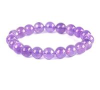 NHDVDVAV 8mm, Braccialetto di Cristallo curativo per Donne e Uomini, Bracciale Elastico con Pietra preziosa di Ametista Naturale, Braccialetti di Quarzo con Perline per Lo Yoga dei Chakra