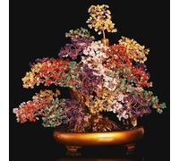 NHDVDVAV Albero di Cristallo Naturale, Grande Albero di Cristallo di Quarzo, Albero dei Soldi Feng Shui, Alberi Bonsai fortunati per Ufficio, casa, Stanza, scrivania, Decorazioni,E