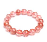 NHDVDVAV Bracciale con Perline di Quarzo Rosa Naturale, Realizzato