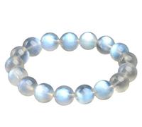 NHDVDVAV Braccialetti in Pietra di Luna Blu Naturale, Braccialetti in Cristallo con Pietre preziose per Donne e Uomini, Braccialetti Elastici con Perline e Pietre Portafortuna,6mm
