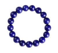 NHDVDVAV Braccialetto di Perline Rotonde in lapislazzuli Fatto a Mano, Braccialetti Elastici in Cristallo, Gioielli in Pietra con Pietre preziose di Cristallo Blu per Donne e Uomini, Protezione,10mm