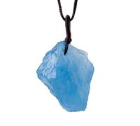 NHDVDVAV Collana con Pietre preziose grezze, Pendente con Acquamarina Grezza Blu Naturale, collane con Pietre di Cristallo curative Irregolari per Donne e Uomini,10~15g
