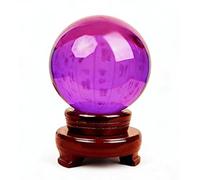 NHDVDVAV Sfera di Cristallo Trasparente, Sfere divinatorie Feng Shui Fatte a Mano, Sfera di Vetro con Supporto in Legno per Oggetti fotografici, Decorazioni per la casa e Le Feste, cartomante,E,8cm