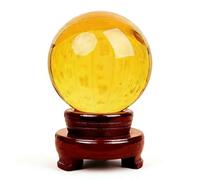 NHDVDVAV Sfera di Cristallo Trasparente, Sfere divinatorie Feng Shui Fatte a Mano, Sfera di Vetro con Supporto in Legno per Oggetti fotografici, Decorazioni per la casa e Le Feste, cartomante,B,4cm