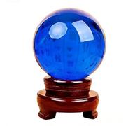 NHDVDVAV Sfera di Cristallo Trasparente, Sfere divinatorie Feng Shui Fatte a Mano, Sfera di Vetro con Supporto in Legno per Oggetti fotografici, Decorazioni per la casa e Le Feste, cartomante,D,9cm