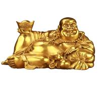 NHDVDVAV Statuette di Buddha in Ottone per la prosperità e la ricchezza Secondo Il Feng Shui, Statuette buddiste Dorate Portafortuna, Piccole Decorazioni buddiste per scrivania, Soggiorno