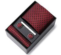 NHEISSCF Cravatte da Uomo, Cravatta Fazzoletto Gemelli Set Scatola Accessori Camicia Uomo Papillon