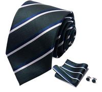 NHEISSCF Cravatte da Uomo, Cravatte Cravatta Gemelli Quadrati Set Combinato Matrimonio Aziendale