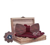 NHEISSCF Cravatte da Uomo, Papillon in Twill, Accessori for Uniformi, Camicia, Europei, Gemelli francesi, Set, Papillon Scozzese