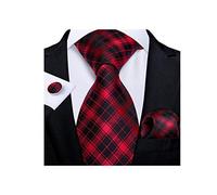 NHEISSCF Set di Cravatte di Seta Classiche da Uomo Larghe, for Matrimonio, Affari, fazzoletti da Taschino, Gemelli, Regali for Uomo