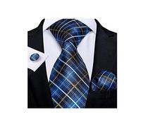 NHEISSCF Set di Cravatte di Seta Classiche da Uomo Larghe, for Matrimonio, Affari, fazzoletti da Taschino, Gemelli, Regali for Uomo