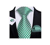 NHEISSCF Set di Cravatte di Seta Classiche da Uomo Larghe, for Matrimonio, Affari, fazzoletti da Taschino, Gemelli, Regali for Uomo