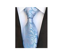 NHEISSCF Set di Cravatte di Seta Classiche da Uomo Larghe, for Matrimonio, Affari, fazzoletti da Taschino, Gemelli, Regali for Uomo, 2 Pezzi